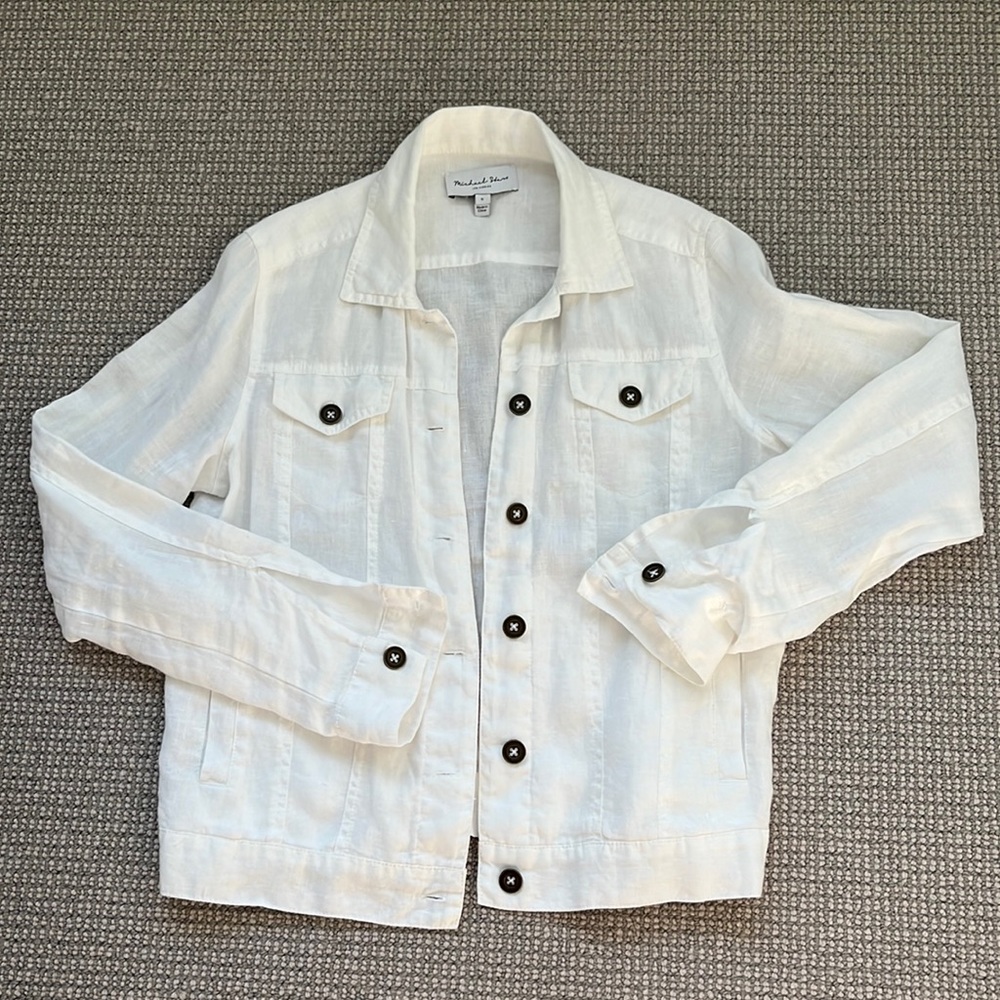 Michael Stars White Linen Jacket